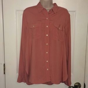 Ann Taylor Loft Button-Down Collar Top